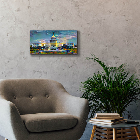Image of 'Washington United States Capitol' by Pedro Gavidia, Canvas Wall Art,24 x 12