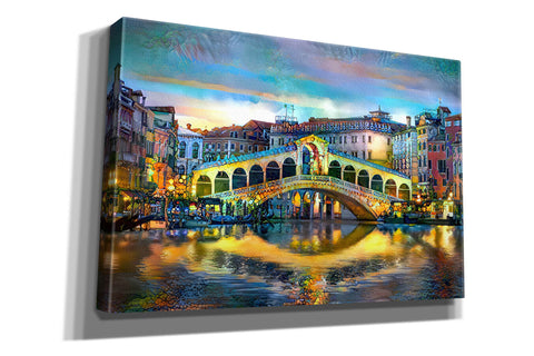 Image of 'Venice Italy Rialto Bridge at night' by Pedro Gavidia, Canvas Wall Art