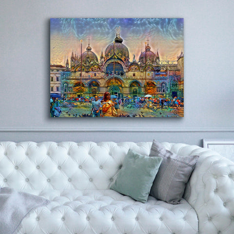 Image of 'Venice Italy Patriarchal Cathedral Basilica of Saint Mark' by Pedro Gavidia, Canvas Wall Art,54 x 40
