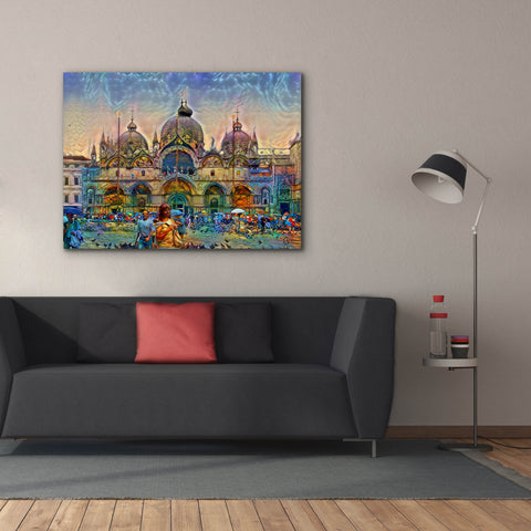 Image of 'Venice Italy Patriarchal Cathedral Basilica of Saint Mark' by Pedro Gavidia, Canvas Wall Art,54 x 40
