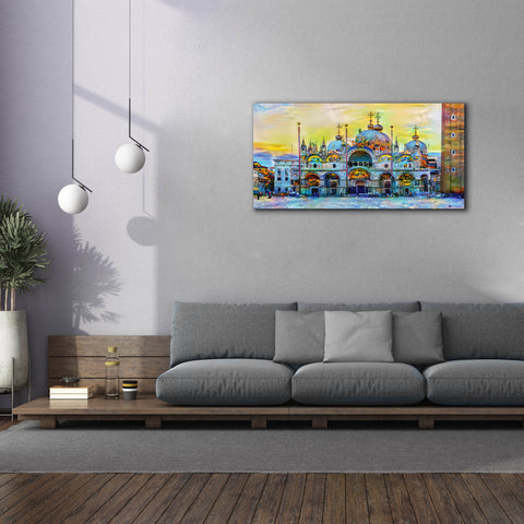 Image of 'Venice Italy Patriarchal Cathedral Basilica of Saint Mark at Sunset' by Pedro Gavidia, Canvas Wall Art,60 x 30