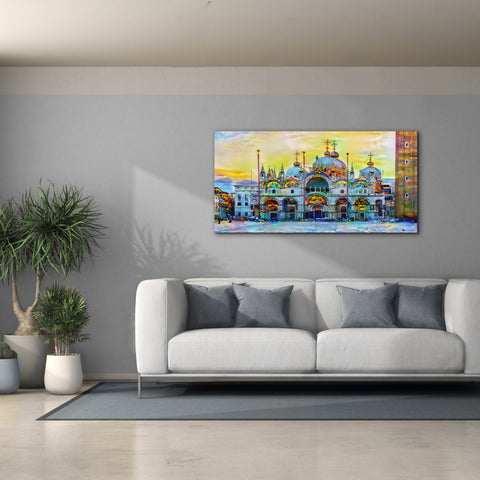 Image of 'Venice Italy Patriarchal Cathedral Basilica of Saint Mark at Sunset' by Pedro Gavidia, Canvas Wall Art,60 x 30