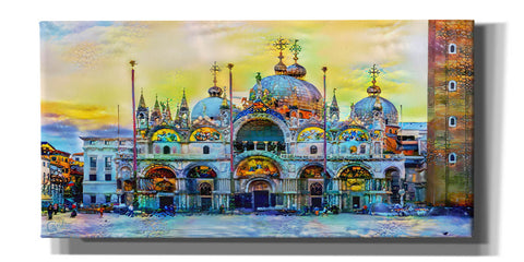 Image of 'Venice Italy Patriarchal Cathedral Basilica of Saint Mark at Sunset' by Pedro Gavidia, Canvas Wall Art