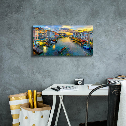 Image of 'Venice Italy Grand Canal' by Pedro Gavidia, Canvas Wall Art,24 x 12