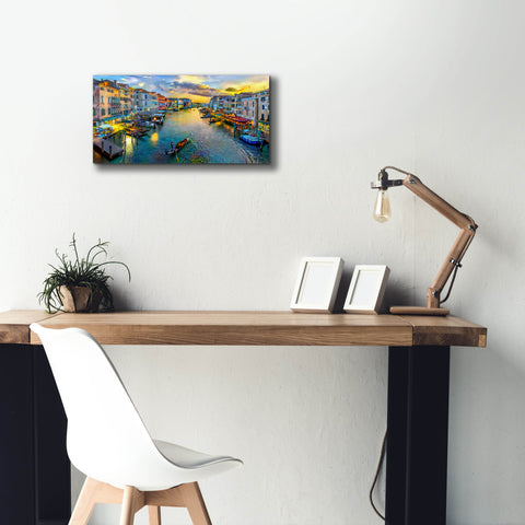 Image of 'Venice Italy Grand Canal' by Pedro Gavidia, Canvas Wall Art,24 x 12