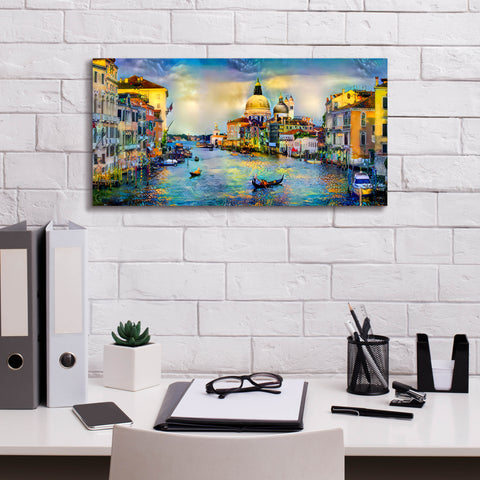 Image of 'Venice Italy Grand Canal and La Salute' by Pedro Gavidia, Canvas Wall Art,24 x 12