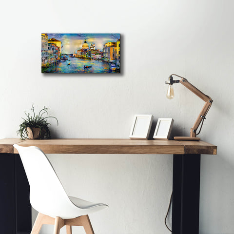 Image of 'Venice Italy Grand Canal and La Salute' by Pedro Gavidia, Canvas Wall Art,24 x 12