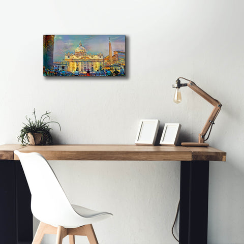 Image of 'Vatican City Saint Peter Basilica' by Pedro Gavidia, Canvas Wall Art,24 x 12