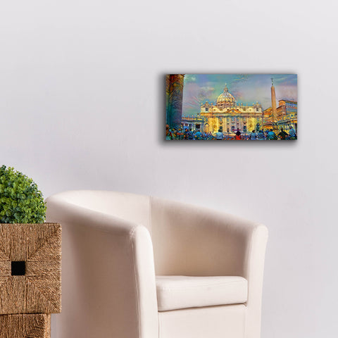 Image of 'Vatican City Saint Peter Basilica' by Pedro Gavidia, Canvas Wall Art,24 x 12