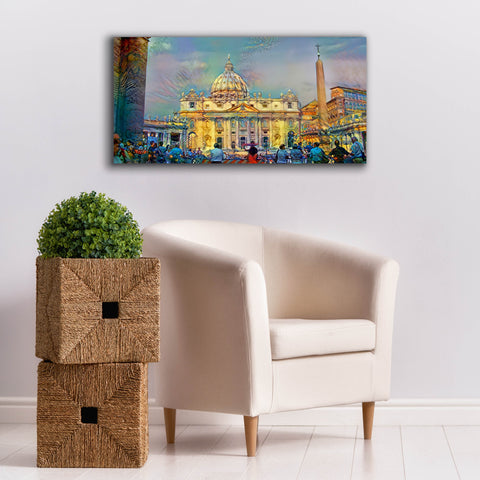 Image of 'Vatican City Saint Peter Basilica' by Pedro Gavidia, Canvas Wall Art,40 x 20