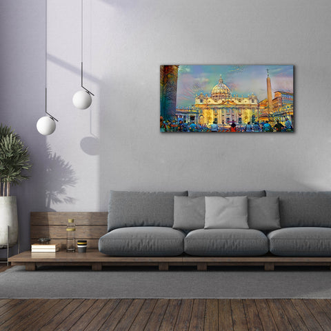 Image of 'Vatican City Saint Peter Basilica' by Pedro Gavidia, Canvas Wall Art,60 x 30