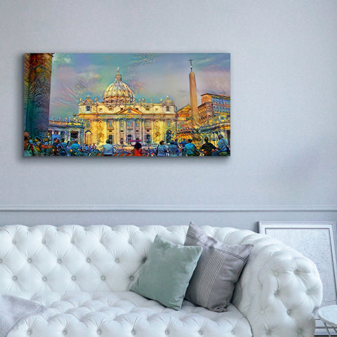 Image of 'Vatican City Saint Peter Basilica' by Pedro Gavidia, Canvas Wall Art,60 x 30