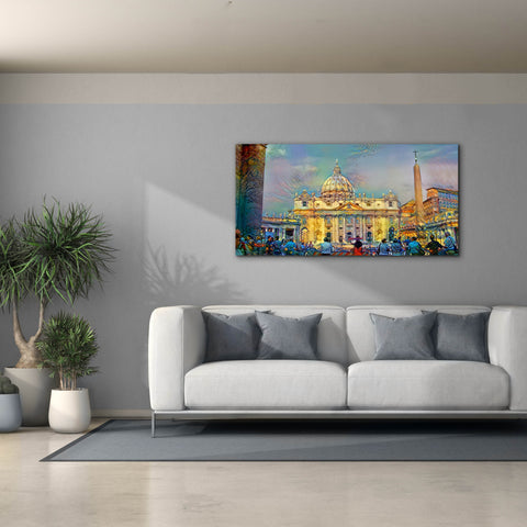 Image of 'Vatican City Saint Peter Basilica' by Pedro Gavidia, Canvas Wall Art,60 x 30