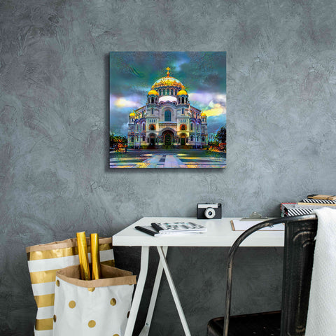 Image of 'Saint Petersburg Russia Naval cathedral of Saint Nicholas in Kronstadt' by Pedro Gavidia, Canvas Wall Art,18 x 18