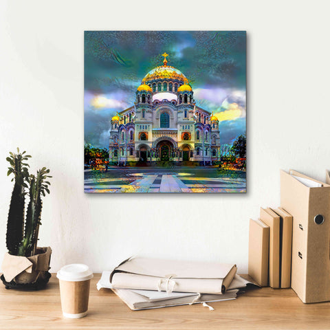 Image of 'Saint Petersburg Russia Naval cathedral of Saint Nicholas in Kronstadt' by Pedro Gavidia, Canvas Wall Art,18 x 18