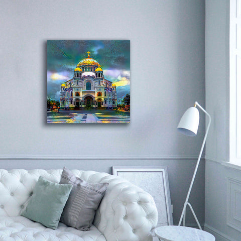Image of 'Saint Petersburg Russia Naval cathedral of Saint Nicholas in Kronstadt' by Pedro Gavidia, Canvas Wall Art,37 x 37