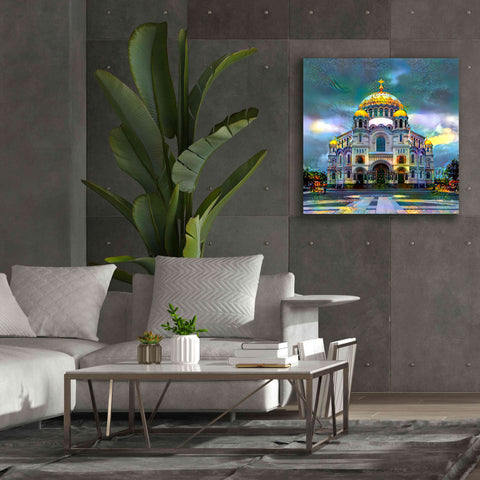 Image of 'Saint Petersburg Russia Naval cathedral of Saint Nicholas in Kronstadt' by Pedro Gavidia, Canvas Wall Art,37 x 37
