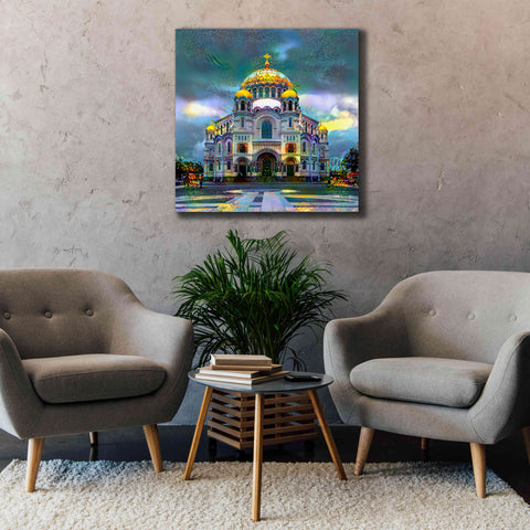 Image of 'Saint Petersburg Russia Naval cathedral of Saint Nicholas in Kronstadt' by Pedro Gavidia, Canvas Wall Art,37 x 37