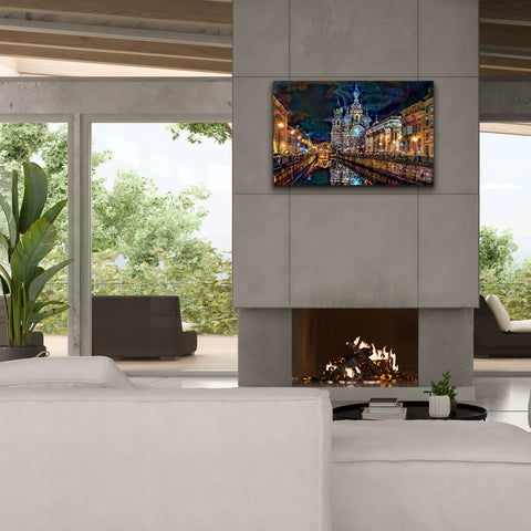 Image of 'Saint Petersburg Russia Church of the Savior on Spilled Blood at night' by Pedro Gavidia, Canvas Wall Art,40 x 26