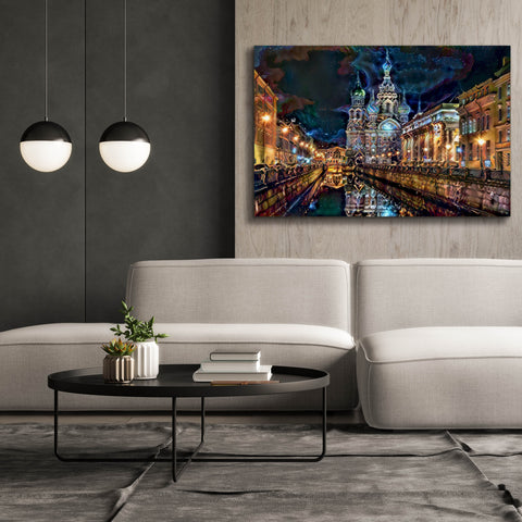 Image of 'Saint Petersburg Russia Church of the Savior on Spilled Blood at night' by Pedro Gavidia, Canvas Wall Art,60 x 40
