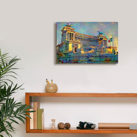Image of 'Rome Italy Victor Emmanuel II National Monument' by Pedro Gavidia, Canvas Wall Art,18 x 12