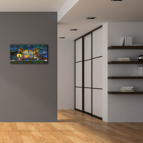 Image of 'Rome Italy Victor Emmanuel II National Monument at night' by Pedro Gavidia, Canvas Wall Art,40 x 20