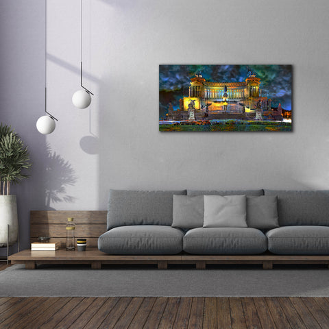 Image of 'Rome Italy Victor Emmanuel II National Monument at night' by Pedro Gavidia, Canvas Wall Art,60 x 30