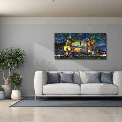 Image of 'Rome Italy Victor Emmanuel II National Monument at night' by Pedro Gavidia, Canvas Wall Art,60 x 30