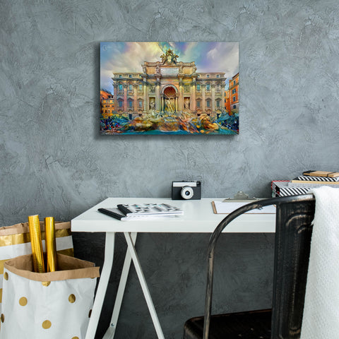 Image of 'Rome Italy Trevi Fountain' by Pedro Gavidia, Canvas Wall Art,18 x 12