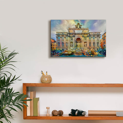 Image of 'Rome Italy Trevi Fountain' by Pedro Gavidia, Canvas Wall Art,18 x 12