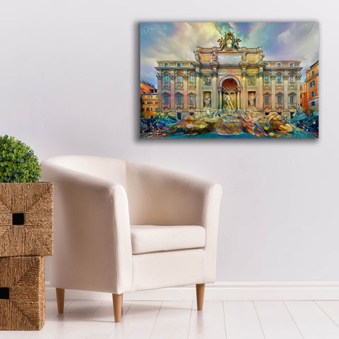 Image of 'Rome Italy Trevi Fountain' by Pedro Gavidia, Canvas Wall Art,40 x 26