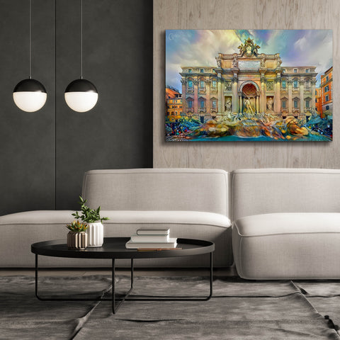 Image of 'Rome Italy Trevi Fountain' by Pedro Gavidia, Canvas Wall Art,60 x 40