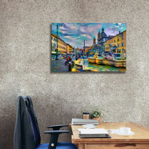 Image of 'Rome Italy Piazza Navona' by Pedro Gavidia, Canvas Wall Art,40 x 26
