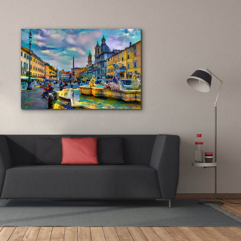Image of 'Rome Italy Piazza Navona' by Pedro Gavidia, Canvas Wall Art,60 x 40