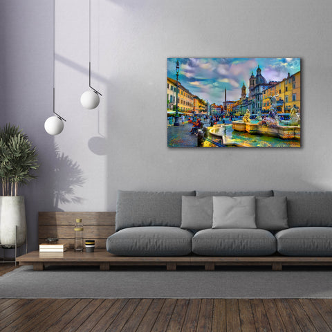 Image of 'Rome Italy Piazza Navona' by Pedro Gavidia, Canvas Wall Art,60 x 40