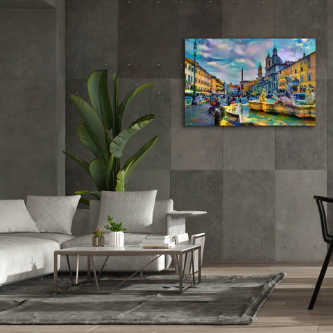 Image of 'Rome Italy Piazza Navona' by Pedro Gavidia, Canvas Wall Art,60 x 40