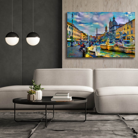 Image of 'Rome Italy Piazza Navona' by Pedro Gavidia, Canvas Wall Art,60 x 40