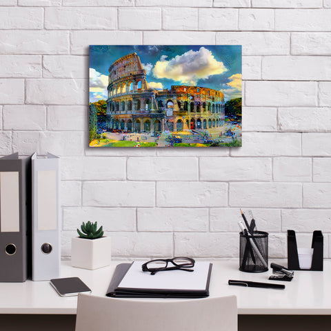 Image of 'Rome Italy Colosseum Ver1' by Pedro Gavidia, Canvas Wall Art,18 x 12