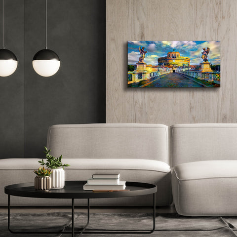 Image of 'Rome Italy Castel Sant Angelo Mausoleum of Hadrian' by Pedro Gavidia, Canvas Wall Art,40 x 20