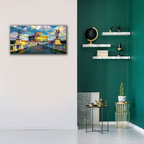 Image of 'Rome Italy Castel Sant Angelo Mausoleum of Hadrian' by Pedro Gavidia, Canvas Wall Art,40 x 20