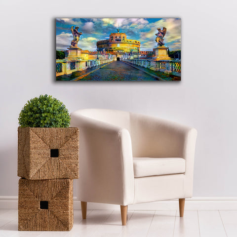 Image of 'Rome Italy Castel Sant Angelo Mausoleum of Hadrian' by Pedro Gavidia, Canvas Wall Art,40 x 20