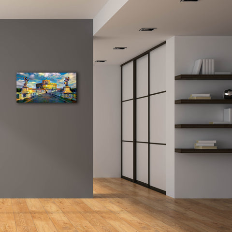 Image of 'Rome Italy Castel Sant Angelo Mausoleum of Hadrian' by Pedro Gavidia, Canvas Wall Art,40 x 20