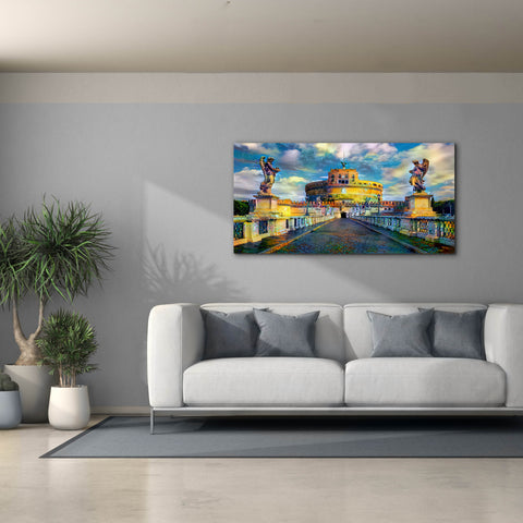 Image of 'Rome Italy Castel Sant Angelo Mausoleum of Hadrian' by Pedro Gavidia, Canvas Wall Art,60 x 30