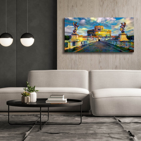 Image of 'Rome Italy Castel Sant Angelo Mausoleum of Hadrian' by Pedro Gavidia, Canvas Wall Art,60 x 30