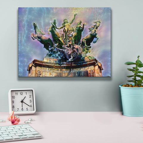 Image of 'Paris France Quadriga at Grand Palais' by Pedro Gavidia, Canvas Wall Art,16 x 12