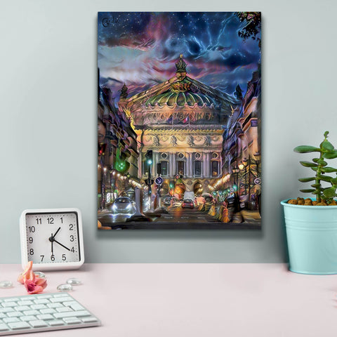 Image of 'Paris France Opera Garnier at dusk' by Pedro Gavidia, Canvas Wall Art,12 x 16