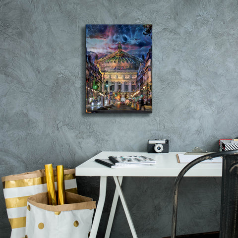 Image of 'Paris France Opera Garnier at dusk' by Pedro Gavidia, Canvas Wall Art,12 x 16