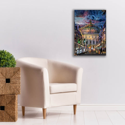 Image of 'Paris France Opera Garnier at dusk' by Pedro Gavidia, Canvas Wall Art,18 x 26