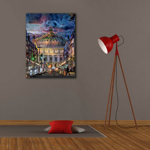 Image of 'Paris France Opera Garnier at dusk' by Pedro Gavidia, Canvas Wall Art,26 x 34