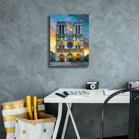 Image of 'Paris France Notre Dame Cathedral' by Pedro Gavidia, Canvas Wall Art,12 x 16